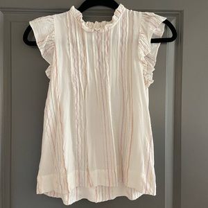 Loft ruffle neck shimmer top